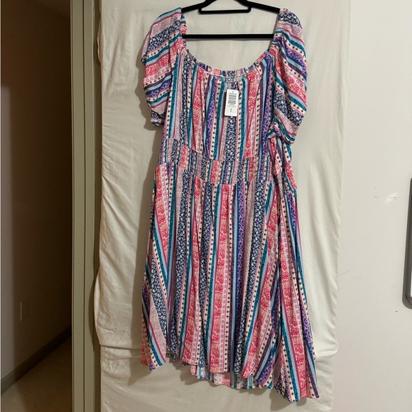 TWO NWT Torrid Mini Lenny Smocked Off-Shoulder Dresses 4X - Picture 7 of 14